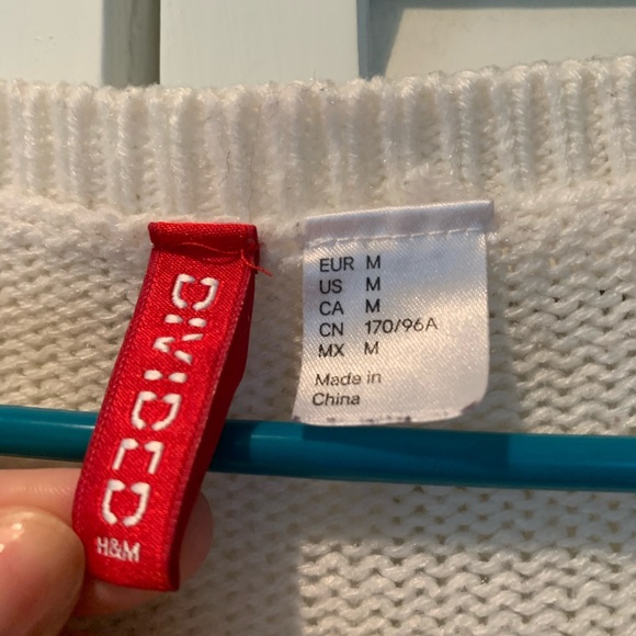 H&M Oversize White/Black Stripe Sweater - Picture 2 of 3